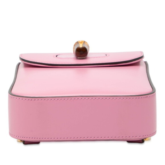 GUCCI Authentic Pink Leather Bamboo Backpack main image 4